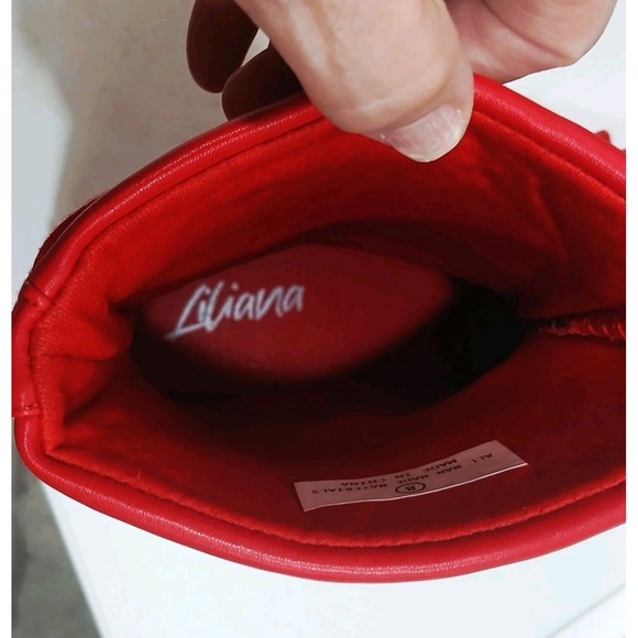 Liliana Richie-1 Cherry Red Chunky Lug Platform High Top Sneaker Boot Sz 8 - Picture 15 of 16